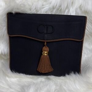 Dior Black and Brown Clutch with Tassel